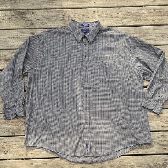 Hunt Club Other - Hunt Club Men's Gray Black Checkered Dress Shirt 3XLT